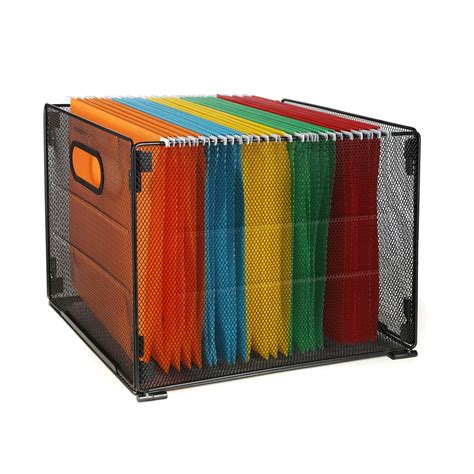 metal file hanging box|metal rack for hanging folders.